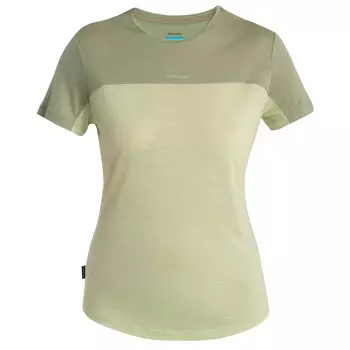 Рубашка из мериноса Icebreaker Women's Cool Lite Sphere III S/S Tee CB, цвет Glazen/Lichen/Colour Block