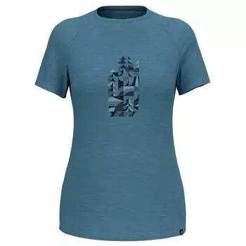 Рубашка из мериноса Odlo Merino Tencel 130 Heritage Crew Neck S/S, цвет Provincial Blue Melange