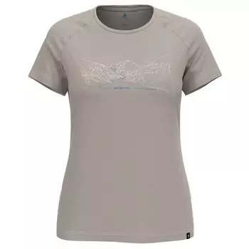 Рубашка из мериноса Odlo Women's Ascent PW 130 Run Bike Hike Crew Neck S/S, цвет Silver Cloud Melange