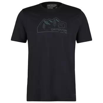 Рубашка из мериноса Ortovox 150 Cool Vintage Badge T Shirt, цвет Black Raven