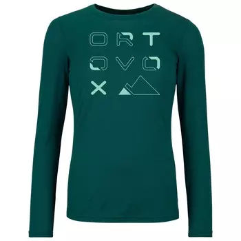 Рубашка из мериноса Ortovox 185 Merino Brand Outline L/S, цвет Dark Pacific