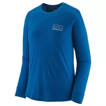 Рубашка из мериноса Patagonia L/S Cap Cool Merino Graphic Shirt, цвет Fitz Roy Strata: Endless Blue