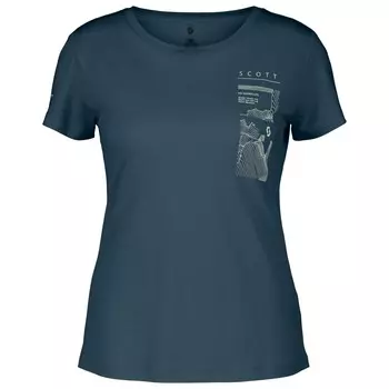Рубашка из мериноса Scott Women's Defined Merino Graphic S/S, цвет Metal Blue