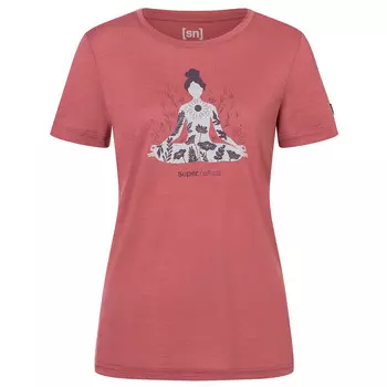Рубашка из мериноса Super.Natural Larissa Tee, цвет Roan Rouge/Feather Grey/Raisin