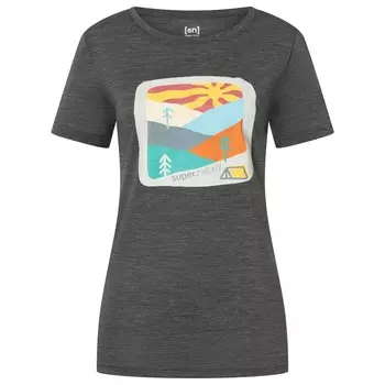 Рубашка из мериноса Super.Natural Mountain Art Tee, цвет Pirate Grey Melange/Various