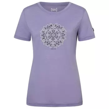 Рубашка из мериноса Super.Natural Ornament Tee, цвет Purple Haze/Mysterioso/Feather Grey