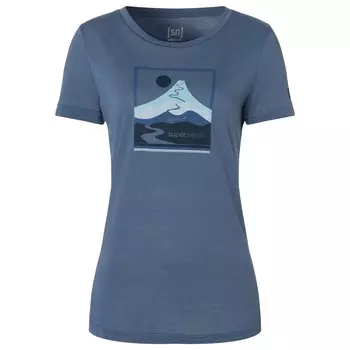 Рубашка из мериноса Super.Natural Trace Hill Tee, цвет Night Shadow Blue/Various