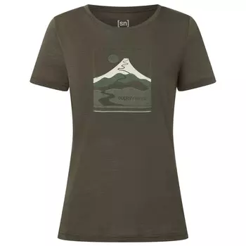 Рубашка из мериноса Super.Natural Trace Hill Tee, цвет Black Ink/Various