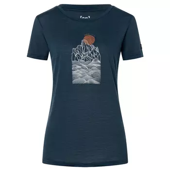 Рубашка из мериноса Super Natural Women's Preikestolen Cliffs Tee, цвет Blueberry/Feather Grey/Copper