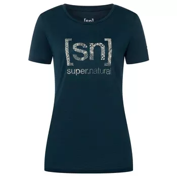 Рубашка из мериноса Super Natural Women's Arabesque Tee, цвет Blueberry/Semolina