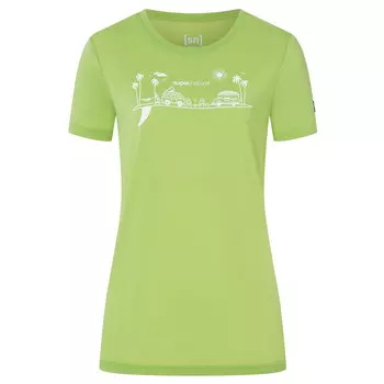Рубашка из мериноса Super Natural Women's All On Board Tee, цвет Leaf Green/Natural White