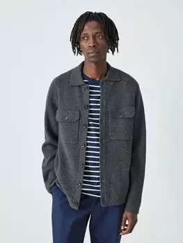 Рубашка из мериносовой шерсти и кашемира John Lewis, древесный уголь