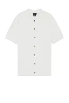 Рубашка из микро-букле с короткими рукавами Club Monaco, синий