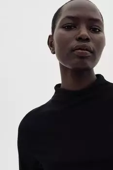 Рубашка из микрофибры с водолазкой H&M, черный