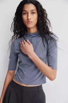 Рубашка из микрофибры с водолазкой H&M, серый