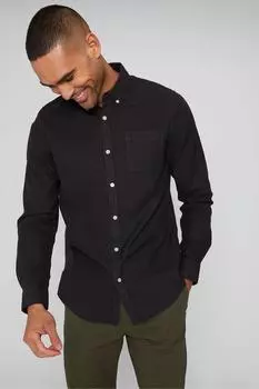 Рубашка из мягкого хлопка с длинными рукавами квадратной формы Threadbare, черный