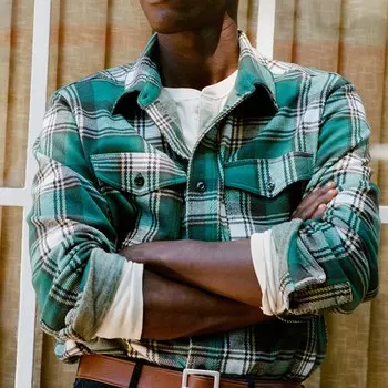 Рубашка из мягкой трикотажной ткани Seaboard в клетку J.Crew, зеленый