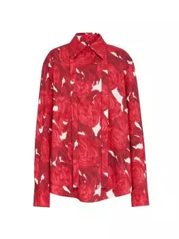 Рубашка из муарового поплина Valentino Rose Valentino, красный