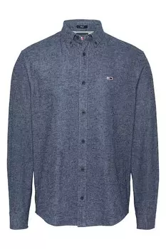Рубашка из натурального хлопка с пуговицами на воротнике Tommy Jeans, синий