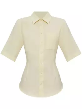 Рубашка из натуральной шерсти AMI Paris, желтый