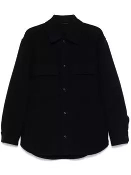 Рубашка из натуральной шерсти Emporio Armani, синий