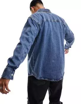 Рубашка из непринужденного денима Pull&Bear