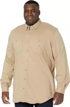 Рубашка из огнестойкого гибридного хлопка Big & Tall Force Carhartt, хаки