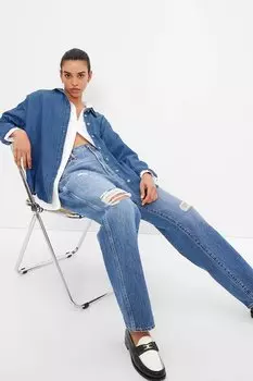 Рубашка из органического хлопка Gap, синий