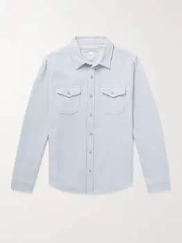 Рубашка из органического хлопка и саржи Outerknown, синий