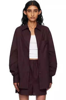 Рубашка из органического хлопка Lui The Frankie Shop, цвет dark plum