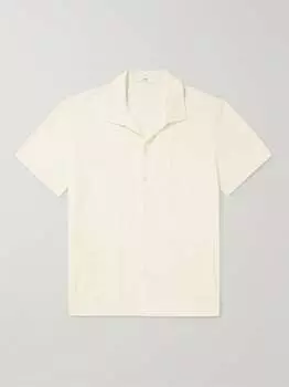 Рубашка из органического хлопка-пике со вставками из джерси Mr P., экрю