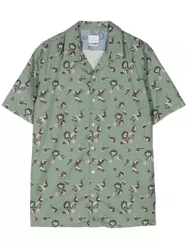 Рубашка из органического хлопка с графичным принтом PS Paul Smith, зеленый