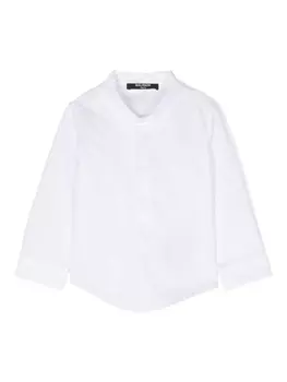 Рубашка из органического хлопка с логотипом Balmain Kids, белый