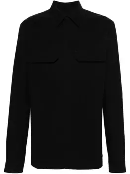 Рубашка из органического хлопка с нагрудными карманами Rick Owens, черный