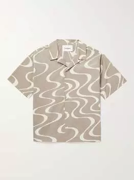 Рубашка из органического хлопка с принтом Camp-Collar FRAME, песочный