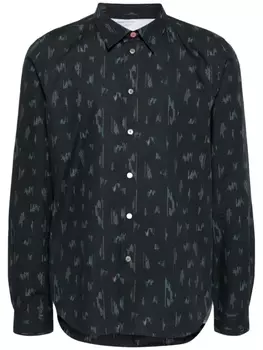 Рубашка из органического хлопка с принтом Line PS Paul Smith, синий