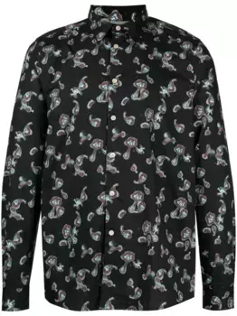 Рубашка из органического хлопка с принтом пейсли PS Paul Smith, черный