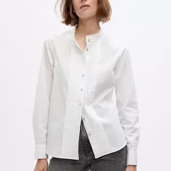 Рубашка из органического хлопка с пуговицами-жемчужинами Gap, белый