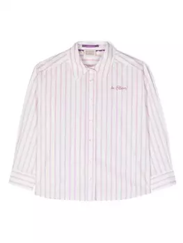 Рубашка из органического хлопка в вертикальную полоску Scotch & Soda, фиолетовый