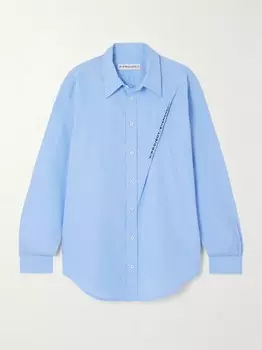 Рубашка из органического поплина с вышивкой Y/Project, голубой