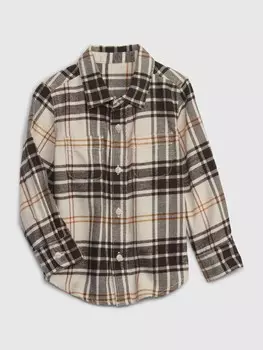Рубашка из органической фланели Gap, бежевый