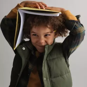 Рубашка из органической фланели с вышивкой в виде плюшевого мишки Gap, синий