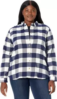 Рубашка из органической фланели в клетку L.L.Bean, цвет Bright Navy