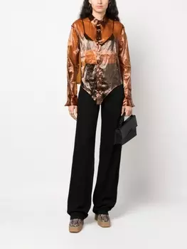 Рубашка из органзы Eckhaus Latta, коричневый