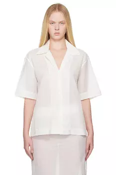 Рубашка из органзы с отложным воротником Rhe, белый