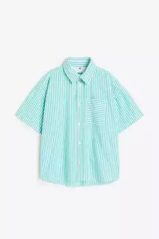 Рубашка из оксфордской ткани H&M, зеленый