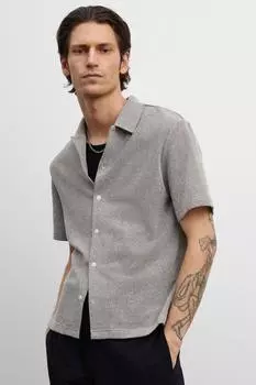 Рубашка из пике с короткими рукавами, стандартного кроя H&M, коричневый