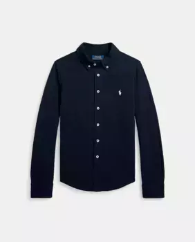 Рубашка из пике темно-синего цвета для мальчика Polo Ralph Lauren