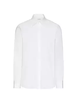 Рубашка из плотного хлопкового поплина с длинными рукавами Valentino Garavani, белый