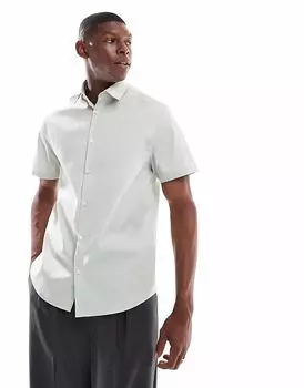 Рубашка из поплина ASOS DESIGN, классическая, легко гладится, в цвете шалфейно-зеленый